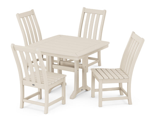 POLYWOOD Vineyard Side Chair 5-Piece Dining Set with Trestle Legs in Sand