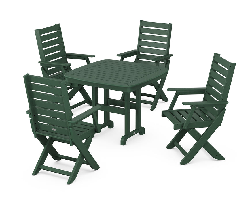 POLYWOOD Captain 5-Piece Dining Set in Green