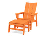 POLYWOOD® Modern Grand Upright Adirondack Chair with Ottoman in Tangerine