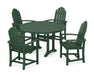 POLYWOOD Classic Adirondack 5-Piece Round Dining Set with Trestle Legs in Green