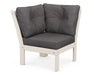 POLYWOOD Vineyard Modular Corner Chair in Sand with Ash Charcoal fabric