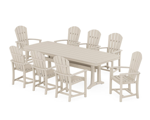 POLYWOOD Palm Coast 9-Piece Dining Set with Trestle Legs in Sand