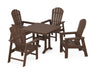 POLYWOOD South Beach 5-Piece Farmhouse Dining Set With Trestle Legs in Mahogany