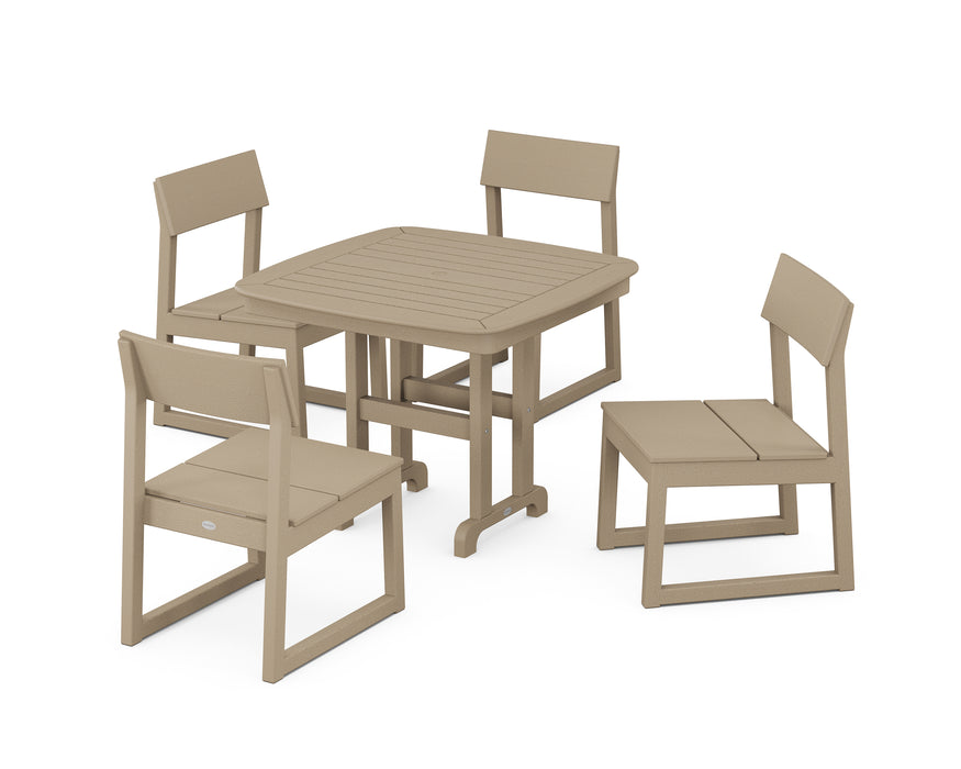 POLYWOOD EDGE Side Chair 5-Piece Dining Set in Vintage Sahara