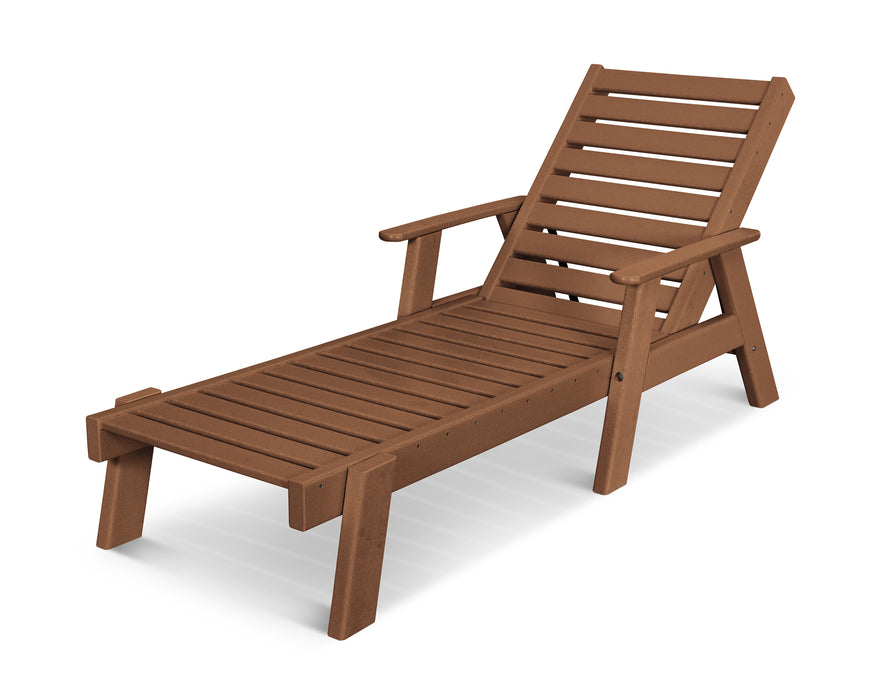 POLYWOOD Captain Chaise with Arms in Teak