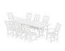 Martha Stewart by POLYWOOD Chinoiserie 9-Piece Farmhouse Dining Set with Trestle Legs in White
