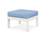 POLYWOOD Vineyard Modular Ottoman in Vintage White with Air Blue fabric