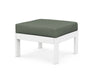 POLYWOOD Vineyard Modular Ottoman in White with Cast Sage fabric