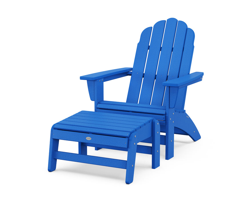 POLYWOOD® Vineyard Grand Adirondack Chair with Ottoman in Pacific Blue