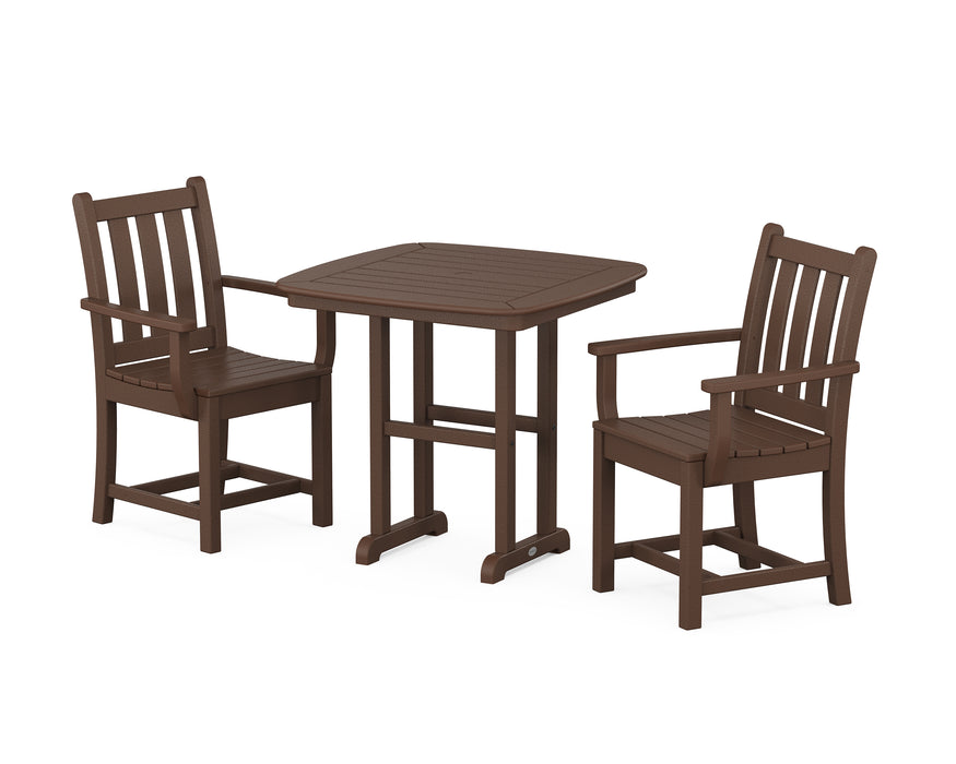 POLYWOOD Traditional Garden 3-Piece Dining Set in Mahogany