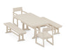 POLYWOOD EDGE 5-Piece Farmhouse Dining Set With Trestle Legs in Sand