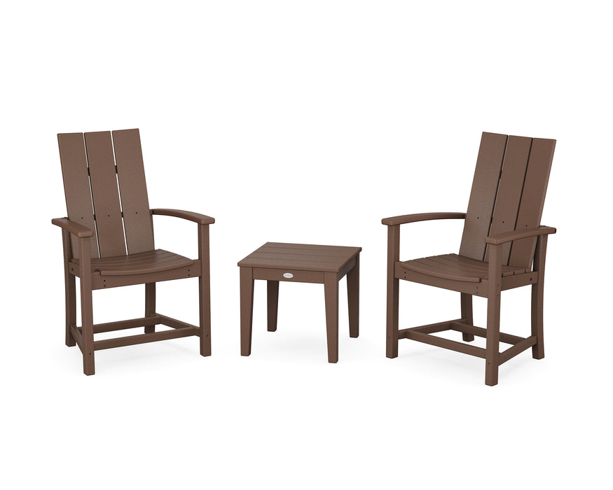 POLYWOOD® Modern 3-Piece Upright Adirondack Chair Set in Mahogany