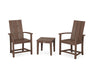 POLYWOOD® Modern 3-Piece Upright Adirondack Chair Set in Mahogany