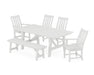 POLYWOOD Vineyard 6-Piece Rustic Farmhouse Dining Set With Trestle Legs in White