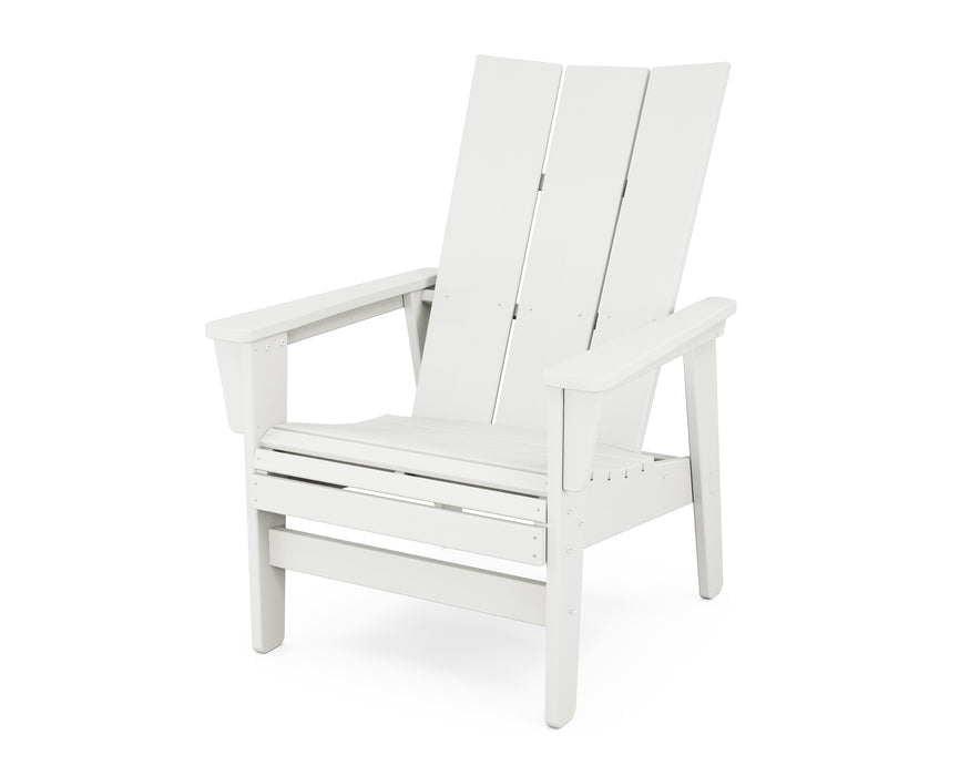 POLYWOOD® Modern Grand Upright Adirondack Chair in Vintage White