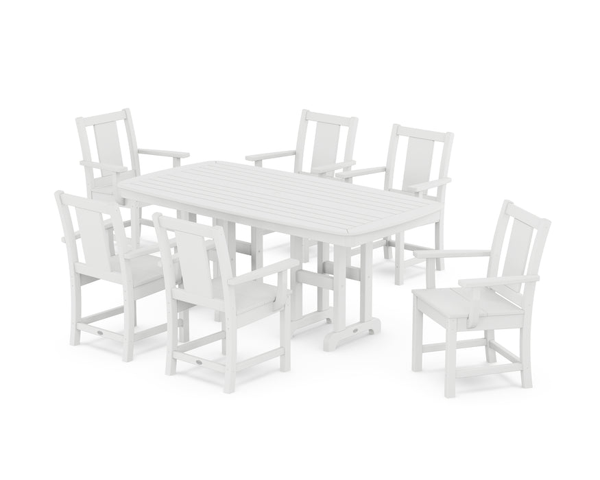 POLYWOOD® Prairie Arm Chair 7-Piece Dining Set in White