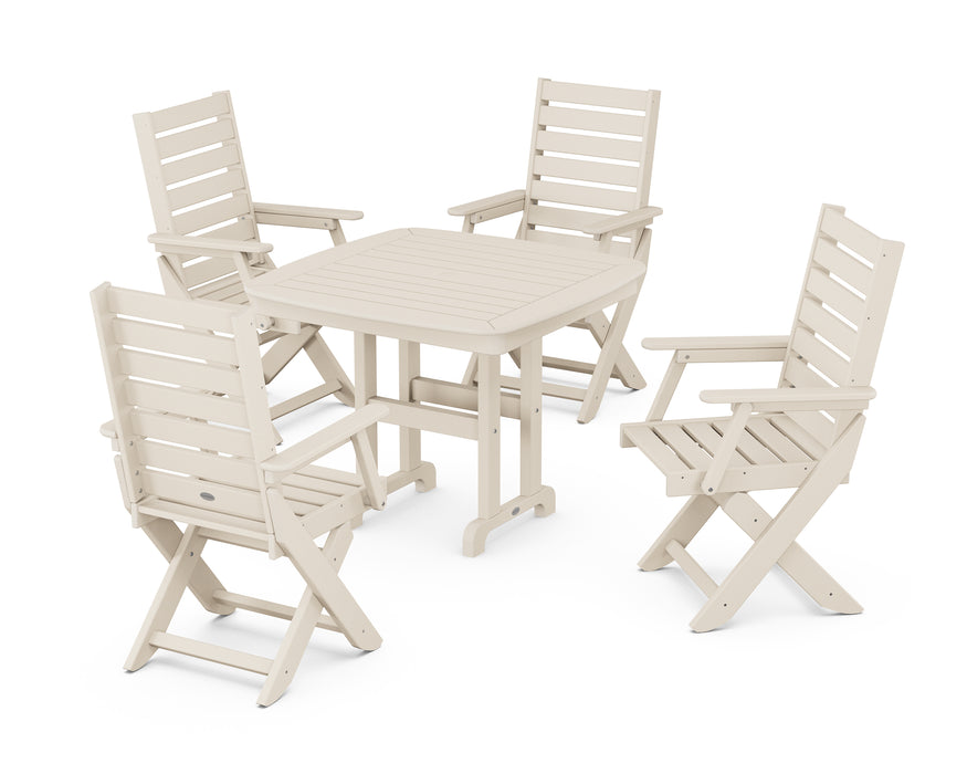 POLYWOOD Captain 5-Piece Dining Set in Sand