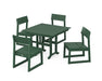 POLYWOOD EDGE Side Chair 5-Piece Farmhouse Dining Set in Green
