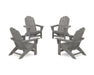 POLYWOOD® 4-Piece Vineyard Grand Adirondack Chair Conversation Set in Slate Grey