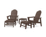 POLYWOOD® 5-Piece Vineyard Grand Upright Adirondack Set with Ottomans and Side Table in Mahogany