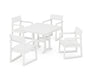 POLYWOOD EDGE 5-Piece Farmhouse Dining Set in White