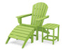 POLYWOOD South Beach Adirondack 3-Piece Set in Lime
