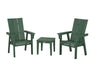 POLYWOOD® Modern 3-Piece Curveback Upright Adirondack Chair Set in Mahogany