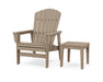 POLYWOOD® Nautical Grand Upright Adirondack Chair with Side Table in Vintage Sahara