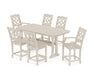 Martha Stewart by POLYWOOD Chinoiserie 7-Piece Counter Set with Trestle Legs in Sand