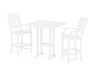 Martha Stewart by POLYWOOD Chinoiserie 3-Piece Farmhouse Bar Set with Trestle Legs in White