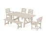 POLYWOOD Lakeside 6-Piece Rustic Farmhouse Dining Set With Bench in Sand