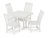 POLYWOOD Vineyard Side Chair 5-Piece Dining Set with Trestle Legs in Vintage White