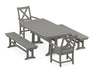POLYWOOD Braxton 5-Piece Dining Set with Trestle Legs in Slate Grey