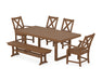 POLYWOOD Braxton 6-Piece Dining Set with Bench in Teak