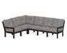 POLYWOOD Vineyard 6-Piece Sectional in Black with Grey Mist fabric