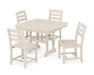 POLYWOOD La Casa Café Side Chair 5-Piece Dining Set with Trestle Legs in Sand