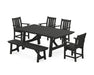 POLYWOOD® Oxford 6-Piece Rustic Farmhouse Dining Set with Bench in Green