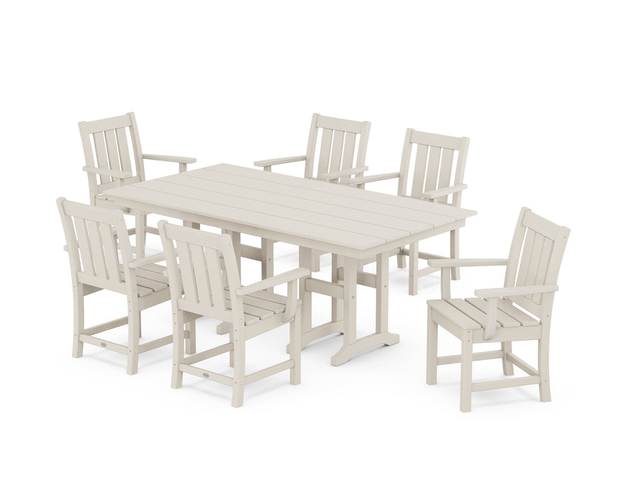 POLYWOOD® Oxford Arm Chair 7-Piece Farmhouse Dining Set in Slate Grey