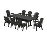 POLYWOOD Seashell 9-Piece Dining Set with Trestle Legs in Black