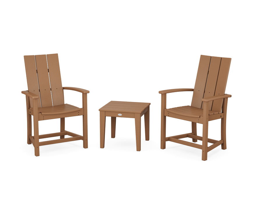 POLYWOOD® Modern 3-Piece Upright Adirondack Chair Set in Teak