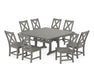 POLYWOOD Braxton Side Chair 9-Piece Farmhouse Dining Set in Slate Grey