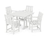 POLYWOOD® Mission 5-Piece Farmhouse Dining Set with Trestle Legs in White