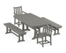 POLYWOOD Traditional Garden 5-Piece Dining Set with Trestle Legs in Slate Grey