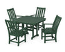 POLYWOOD Vineyard 5-Piece Dining Set with Trestle Legs in Green