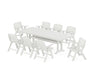 POLYWOOD Nautical Lowback 9-Piece Farmhouse Dining Set with Trestle Legs in Vintage White