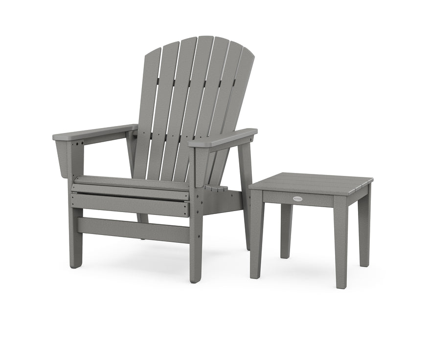 POLYWOOD® Nautical Grand Upright Adirondack Chair with Side Table in Sunset Red / White