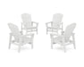 POLYWOOD® 4-Piece Nautical Grand Upright Adirondack Chair Conversation Set in White