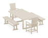 POLYWOOD Quattro 5-Piece Dining Set with Benches in Sand