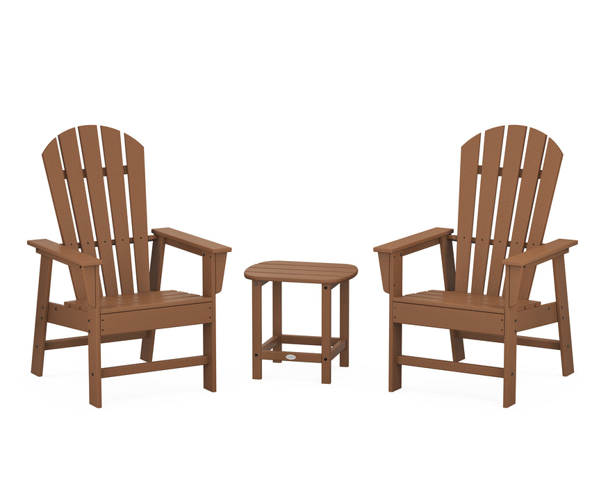 POLYWOOD South Beach Casual Chair 3-Piece Set with 18" South Beach Side Table in Teak