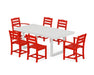 POLYWOOD Lakeside 7-Piece Dining Set in Sunset Red